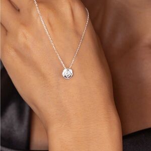 Silver New Tiny Rose Necklace